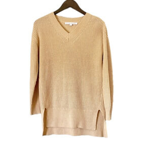 AFTER MARKET Knit Cream V-Neck Sweater Small